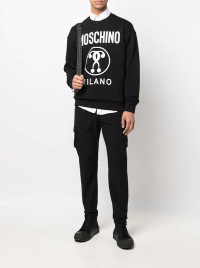 Moschino logo-print cotton sweatshirt outlook