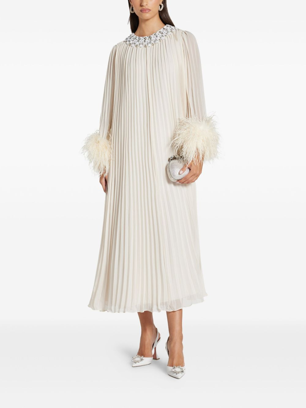 embellished pleated dress - 2