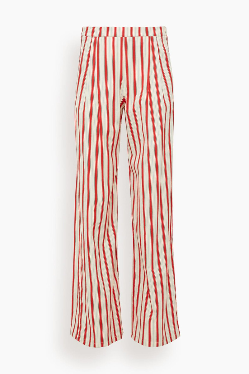 Cotton Pinstriped Pants in Rouge 1
