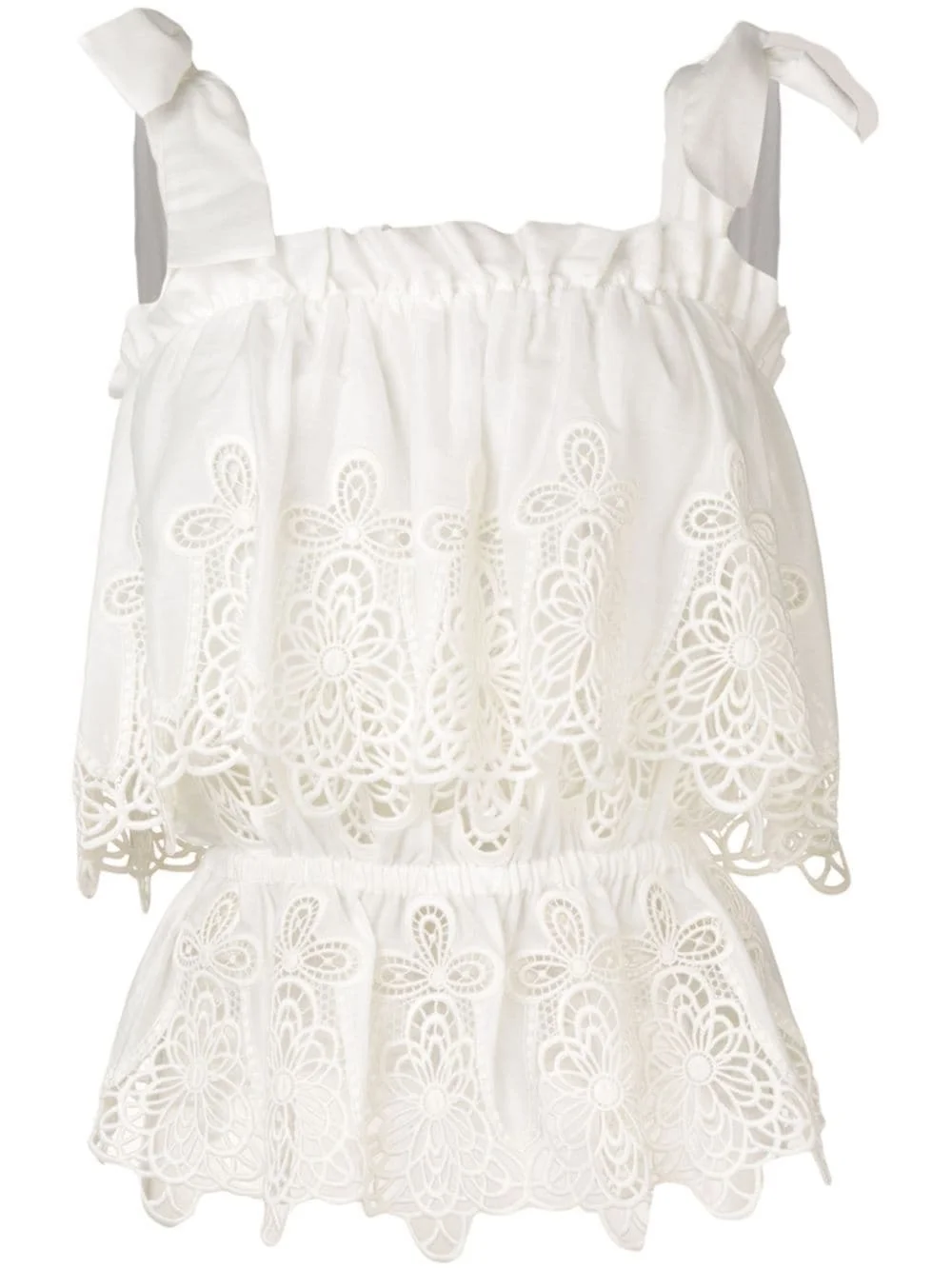 intaglio embroidered top - 1