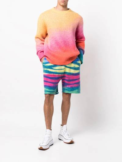 The Elder Statesman Frank striped cashmere shorts outlook