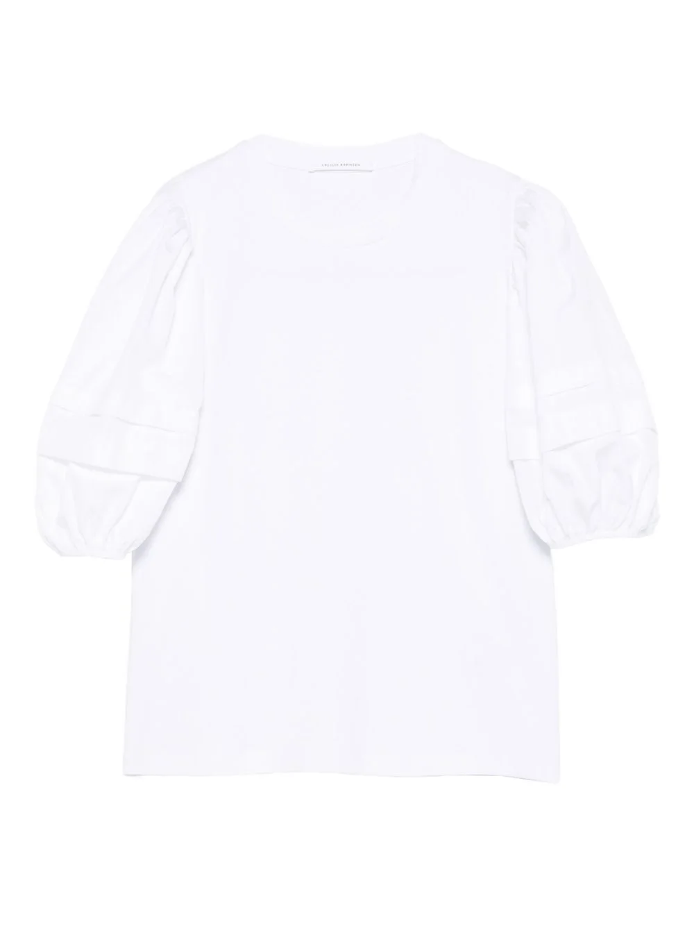 puff-sleeves cotton-blend top - 1