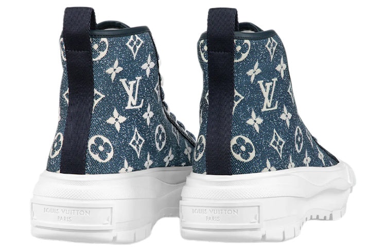 (WMNS) LOUIS VUITTON Squad Ankle Sneakers 'Denim with Monogram' 1A9S12 - 3