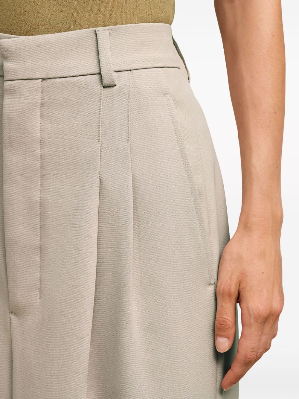 wide-leg tailored wool trousers - 5