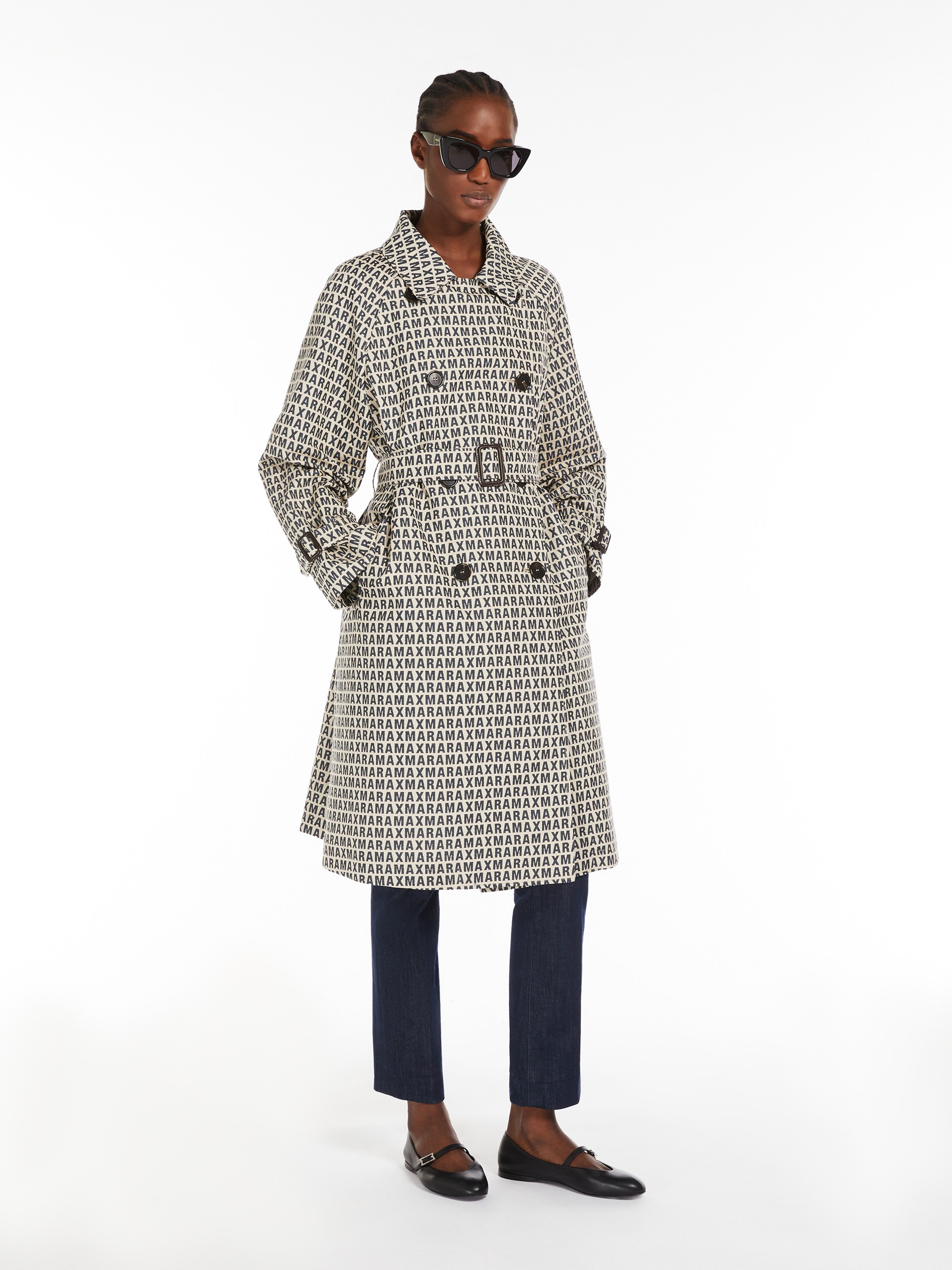 LUCIO Double-breasted trench coat in water-repellent jacquard - 2