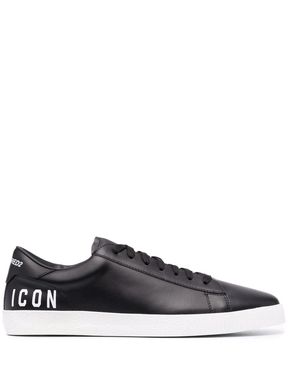 logo-print leather sneakers - 1