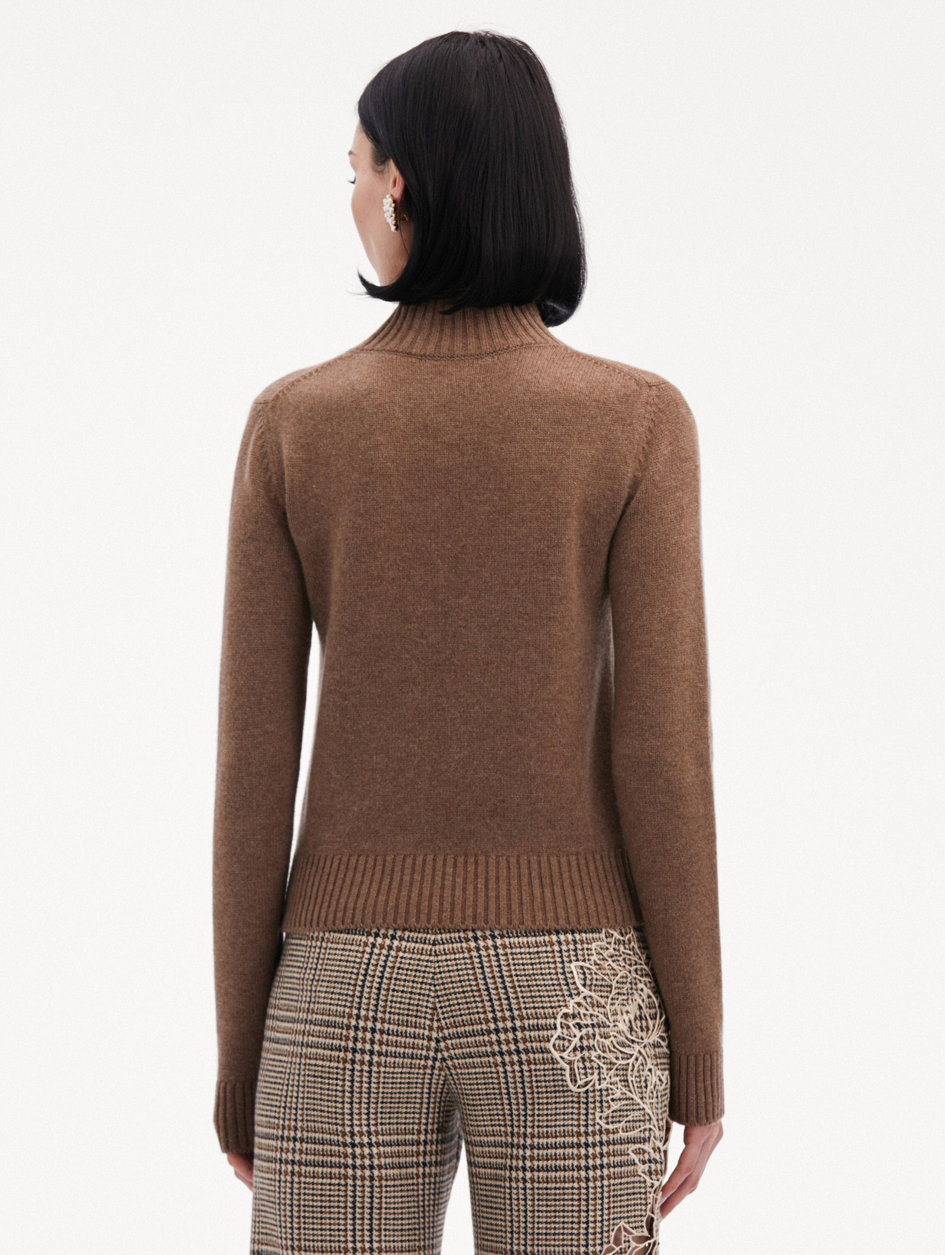 O FLOWER MOCK NECK CASHMERE PULLOVER - 4