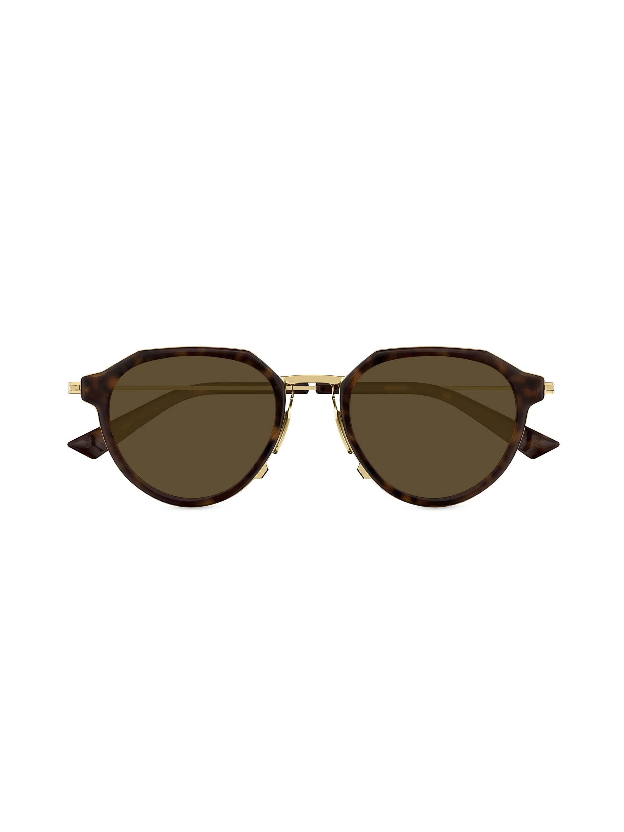 Men's Thing Triangle 50MM Round Sunglasses - Green Havana - 1