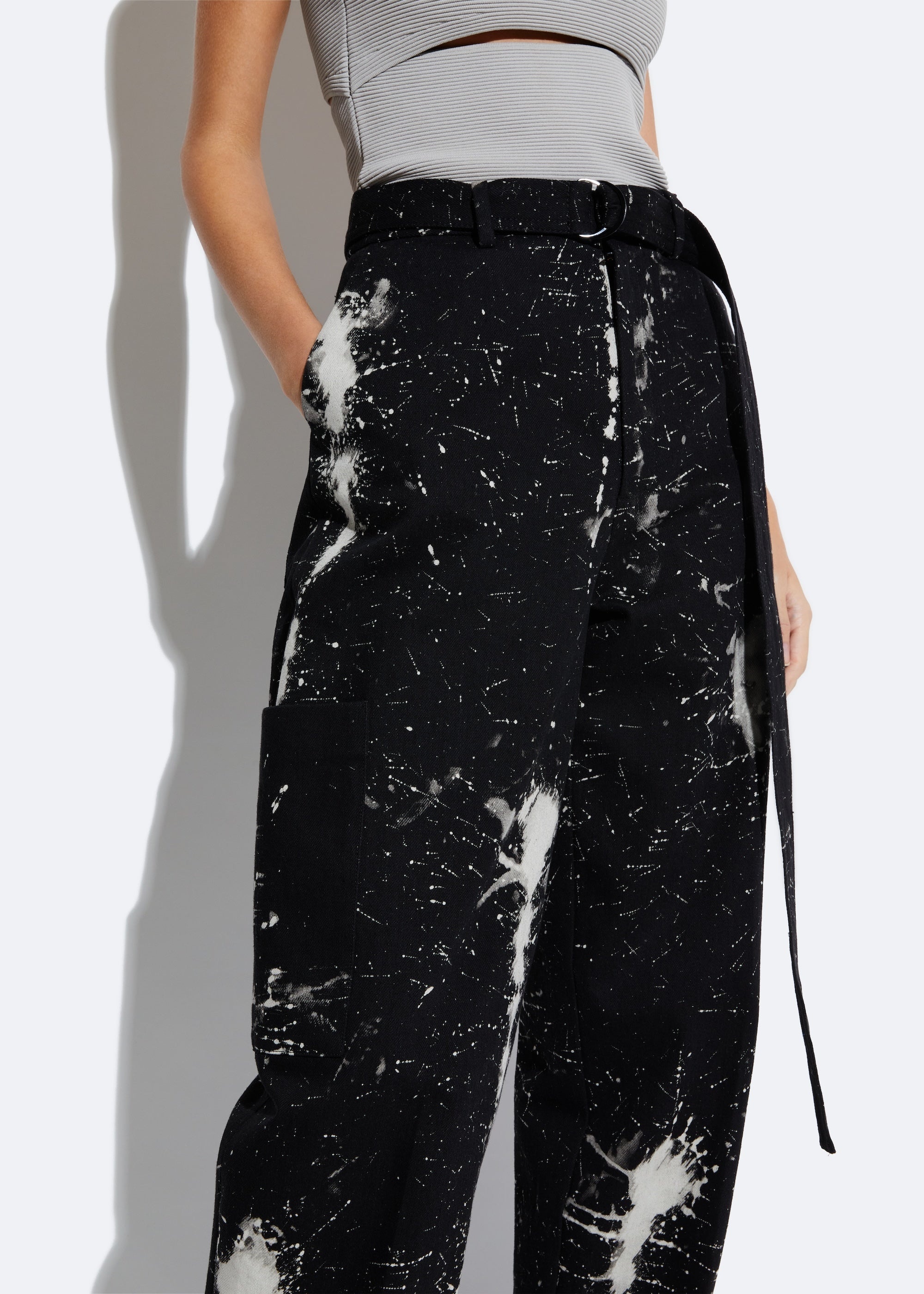 Bleached Denim Tapered Pant - 4