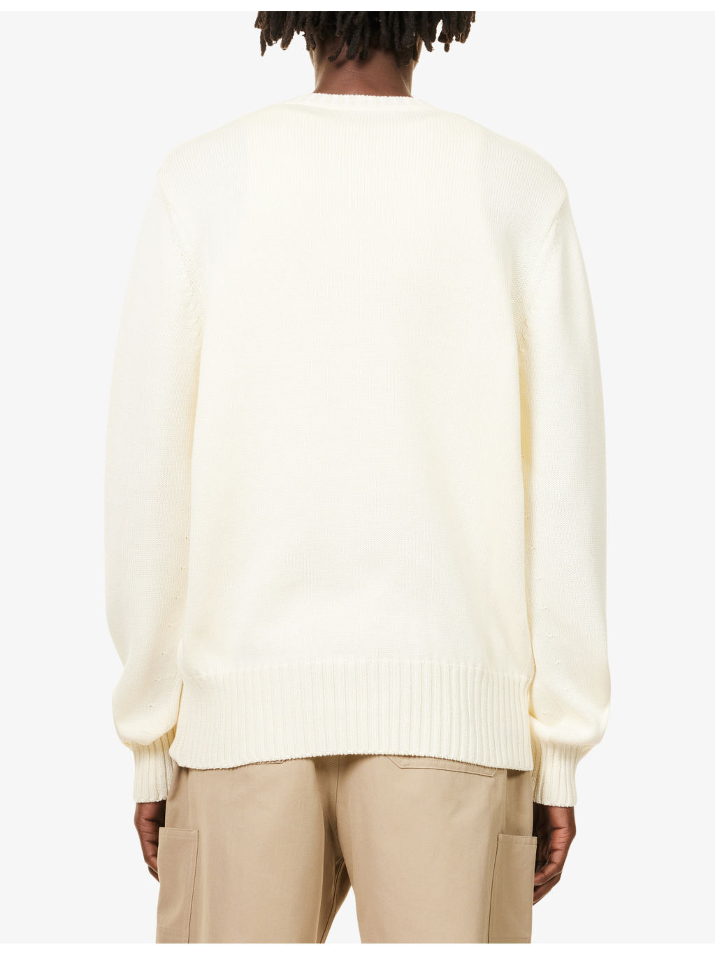 Brand-Embroidery Crewneck Cotton Jumper - 4