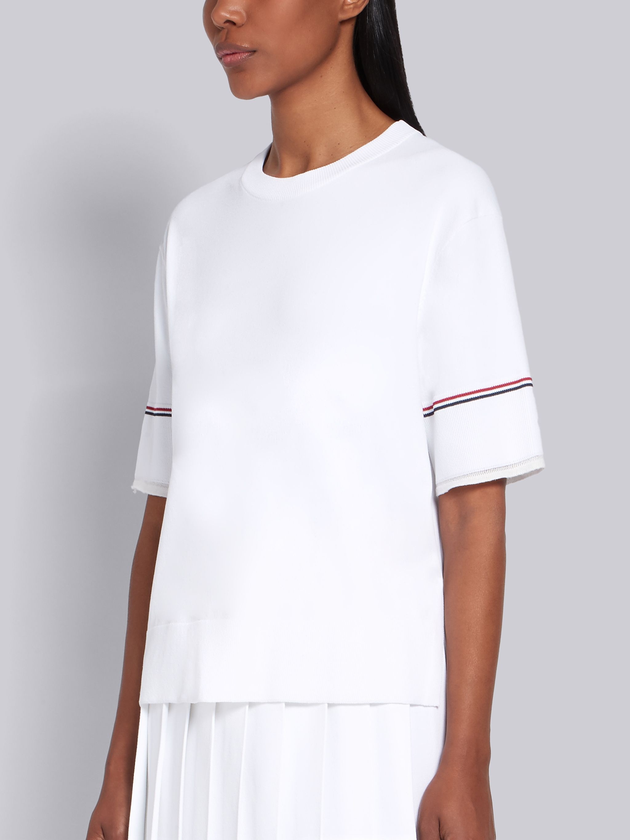 White Viscose Elite Boxy Crewneck Tee - 2