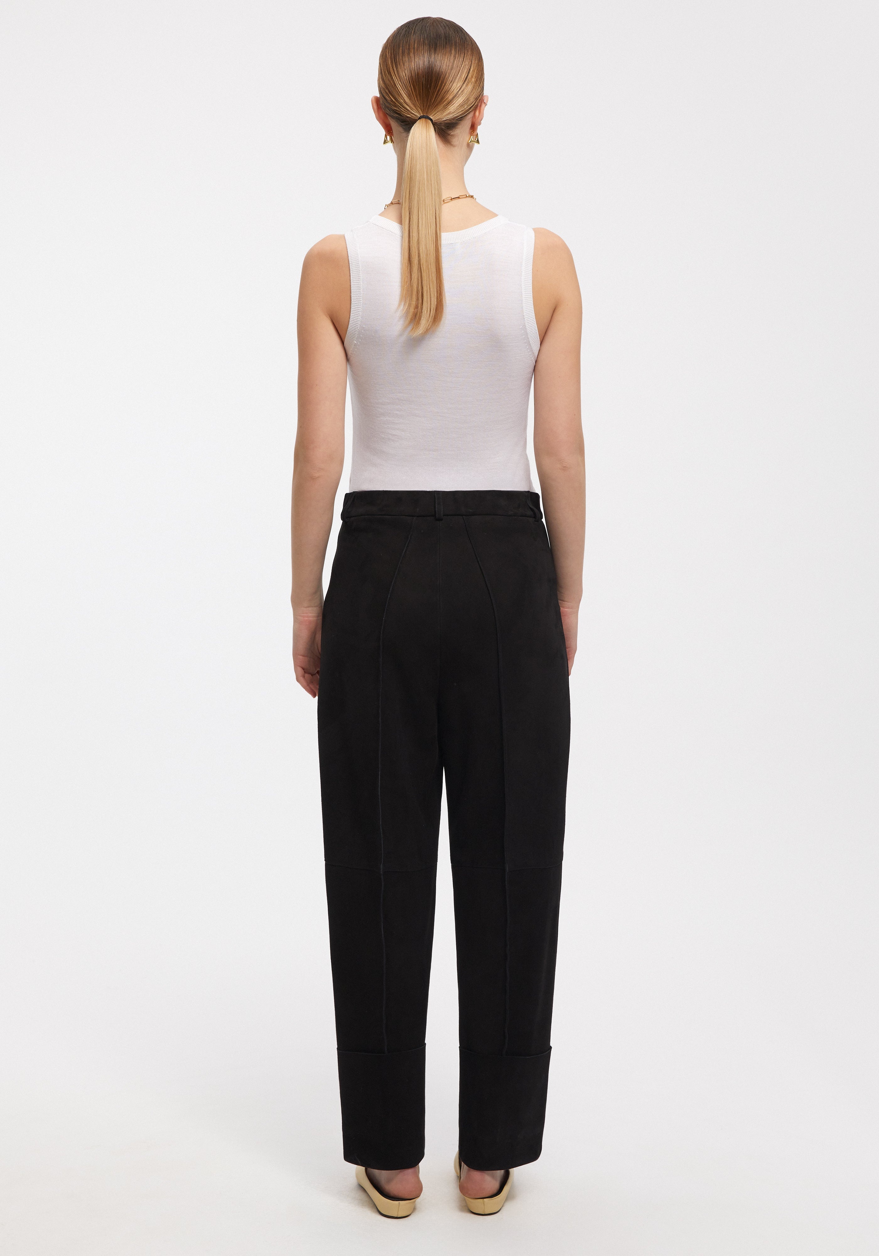 WENDERS
Suede cuffed straight-leg pants - 4