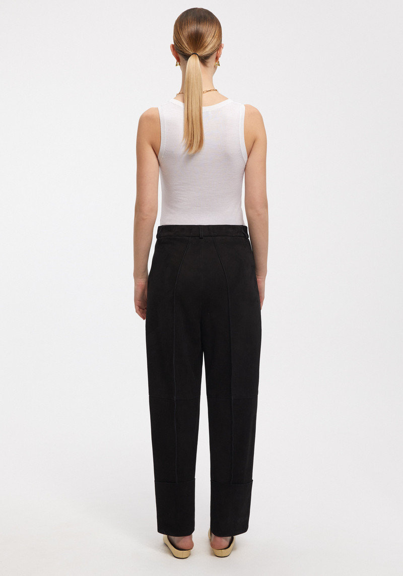 WENDERS Suede cuffed straight-leg pants 4