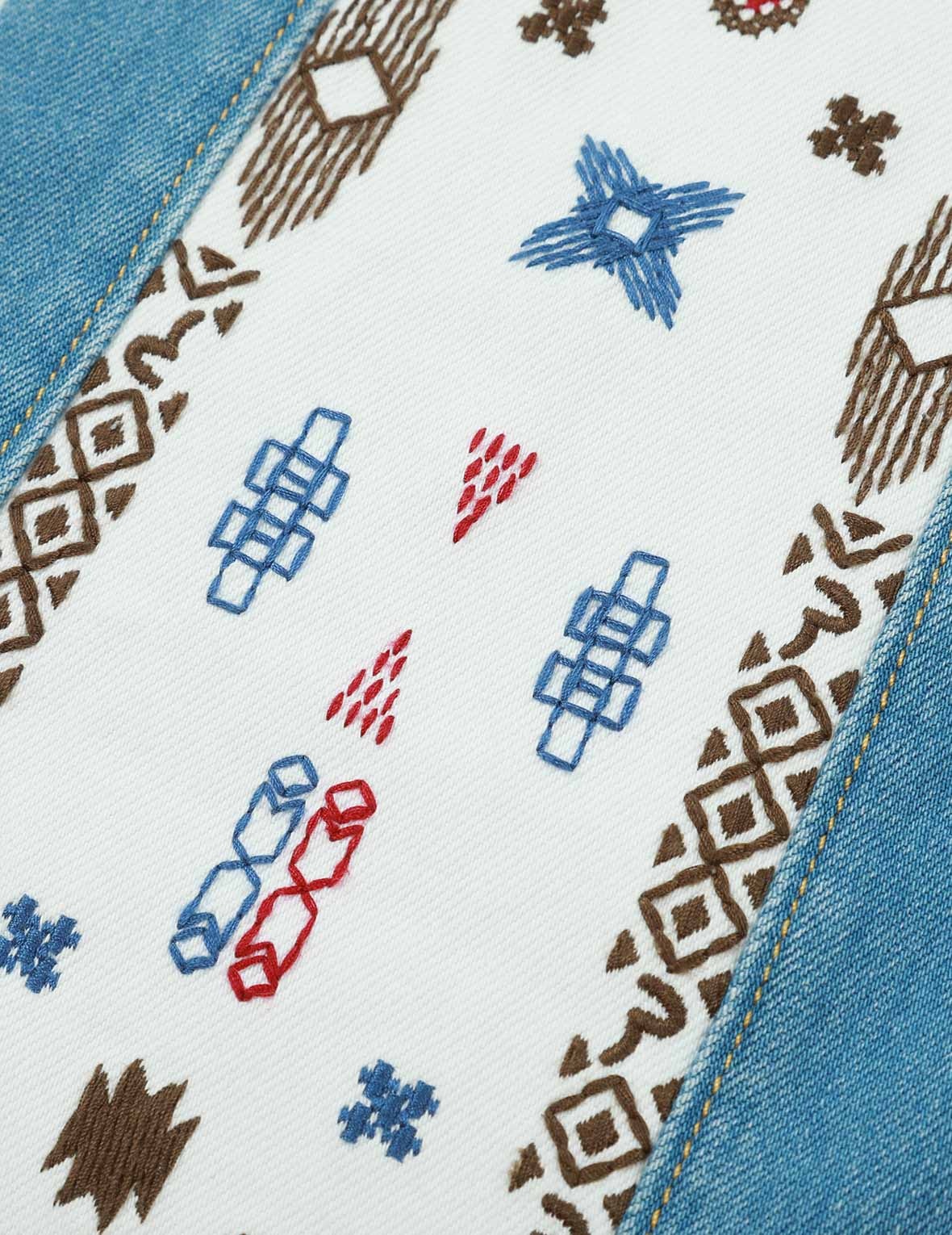 NOMADIC-PATTERN EMBROIDERED DAICOCK INSERT CARROT-FIT JEANS #2017 - 9