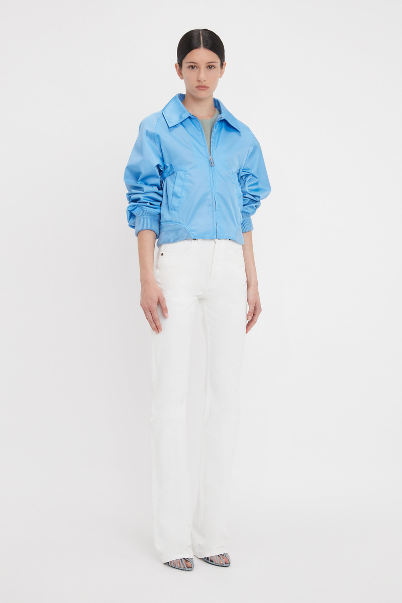 Victoria Beckham Harrington Bomber Jacket In Regatta Blue outlook
