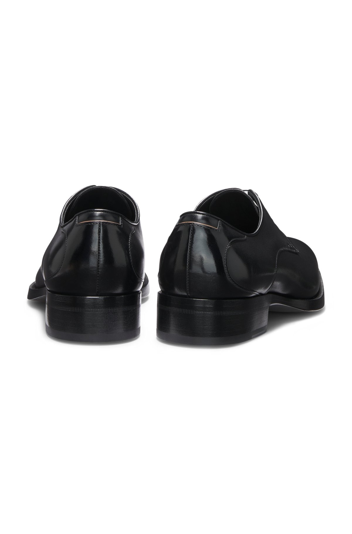 BURNISHED-LEATHER DERBY SHOES WITH STITCH DETAILS - 5