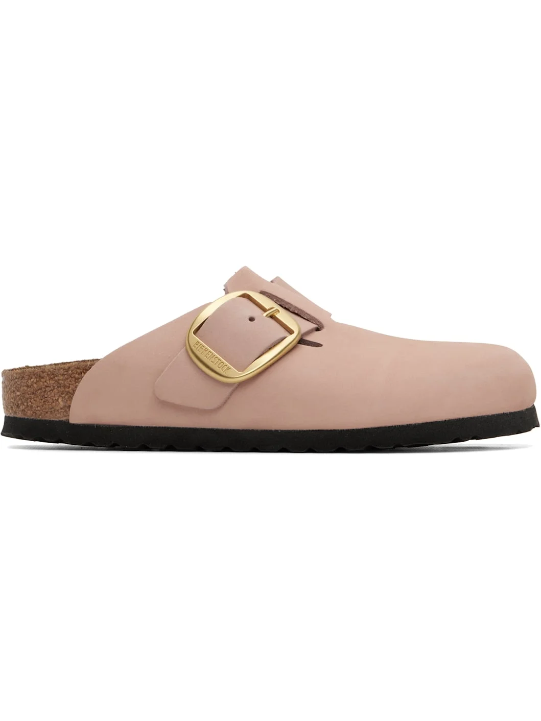 Pink Narrow Boston Big Buckle Slip-on Loafers - 1