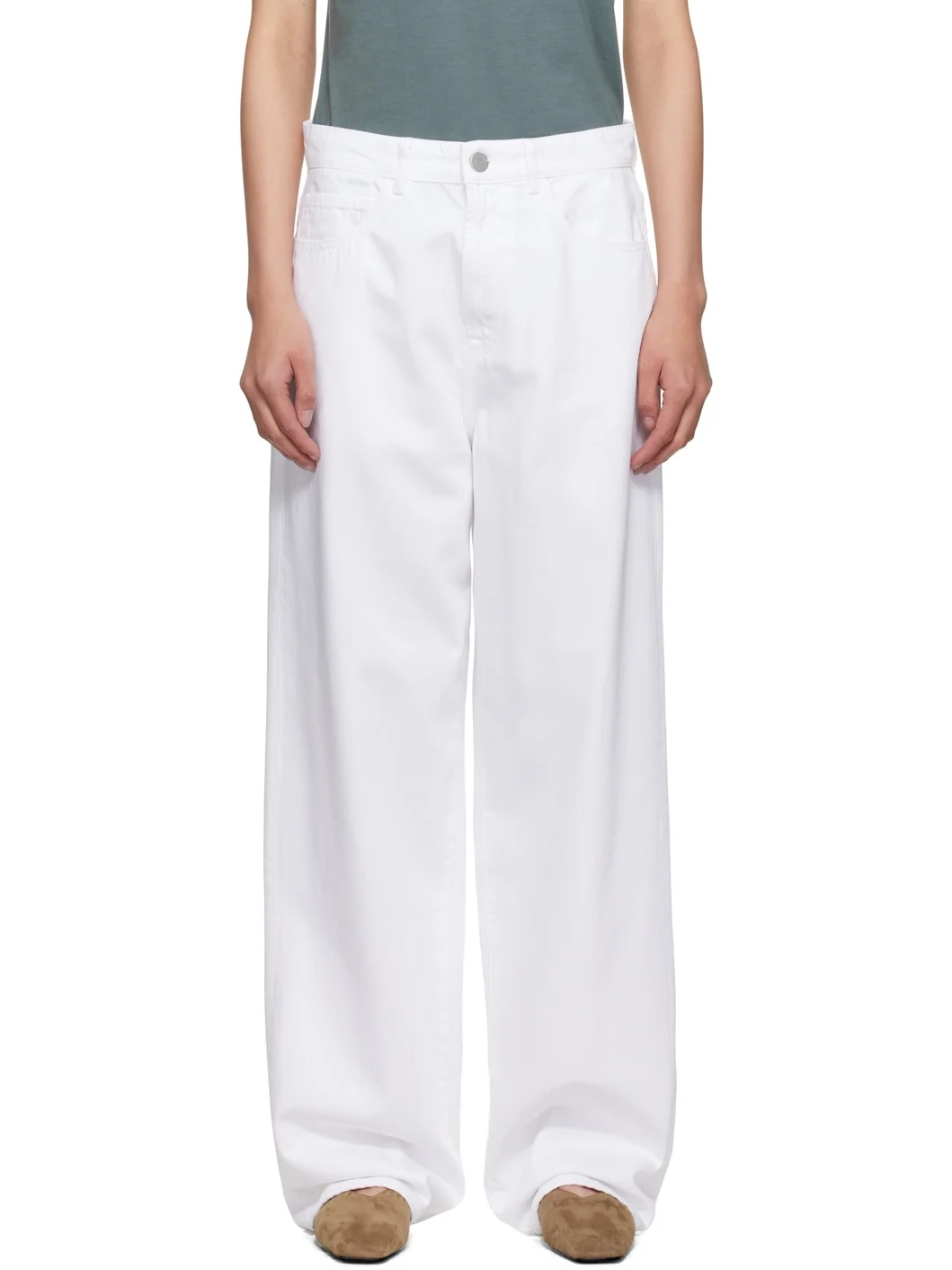 White Signature Baggy Fit Jeans - 1
