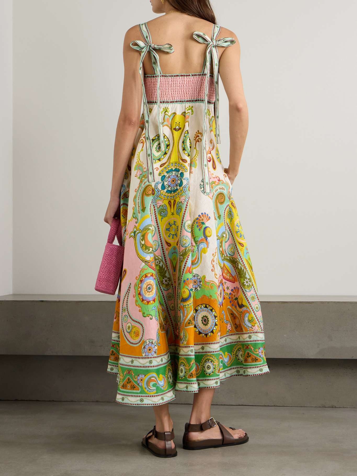 Pinball printed linen midi dress - 3