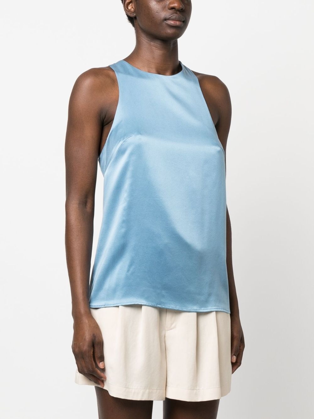 halterneck silk tank top - 4