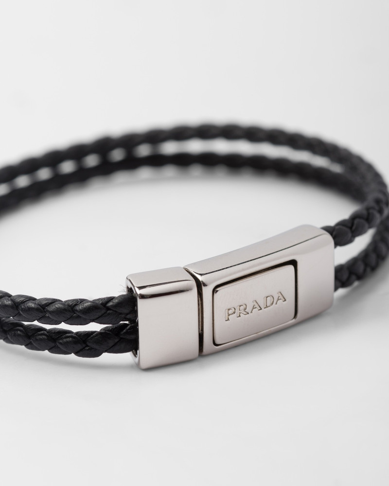Prada Braided Nappa Leather Bracelet outlook
