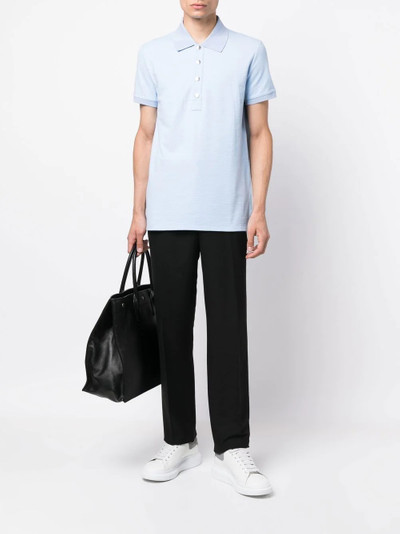 Balmain cotton blend knit short-sleeve polo shirt outlook