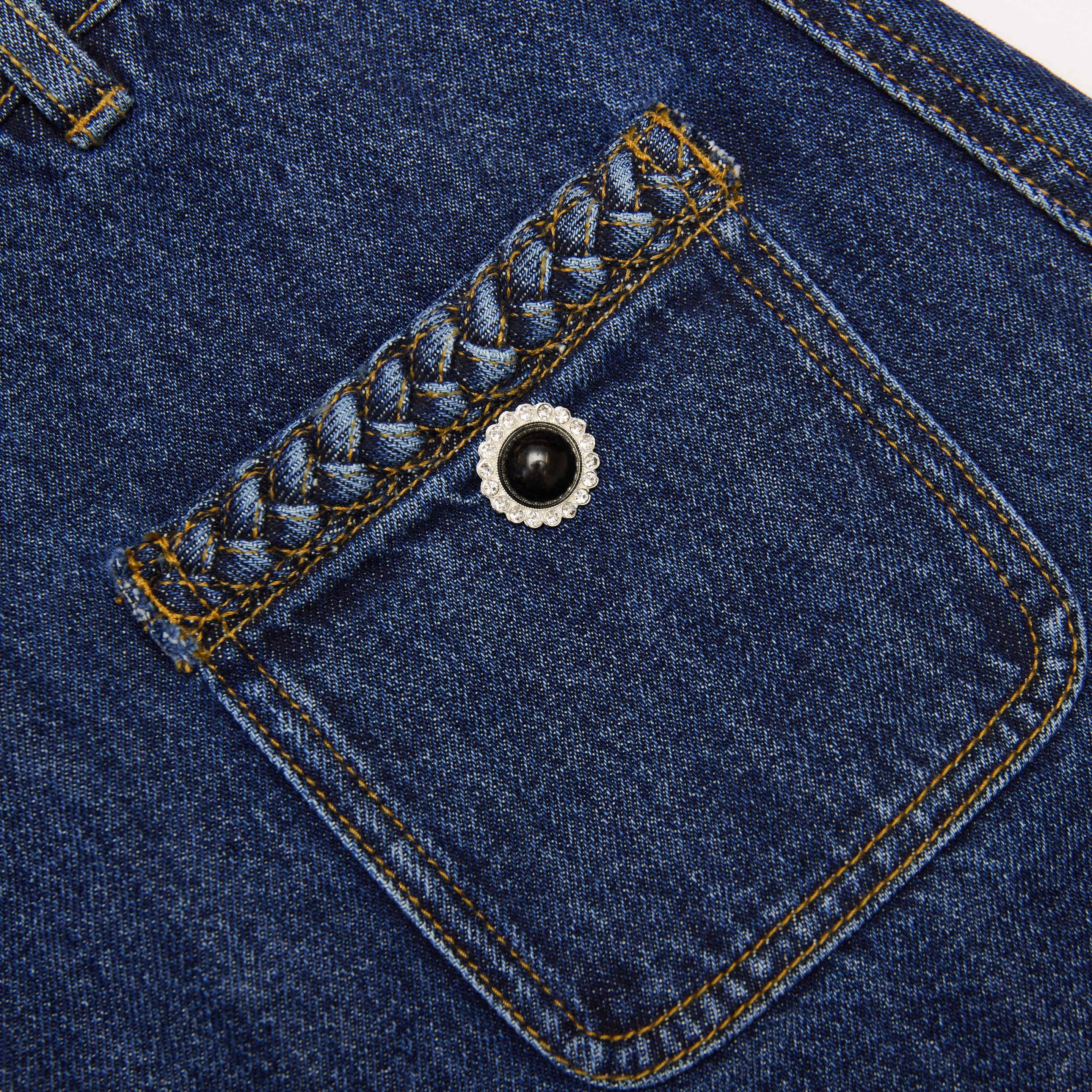 Denim Braided Mini Skirt - 5
