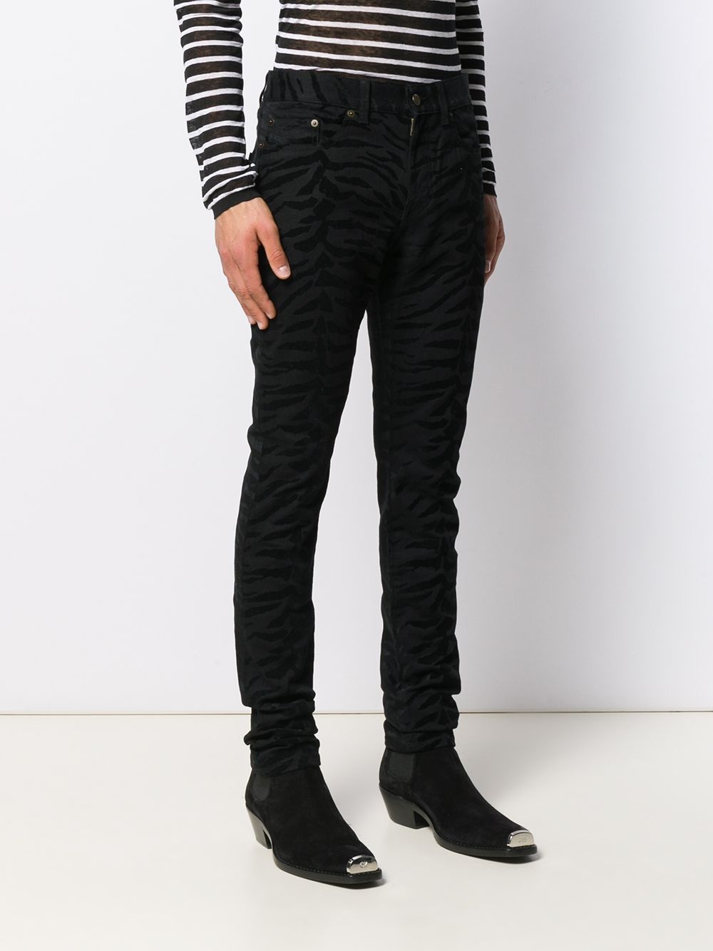 zebra printed skinny jeans - 3