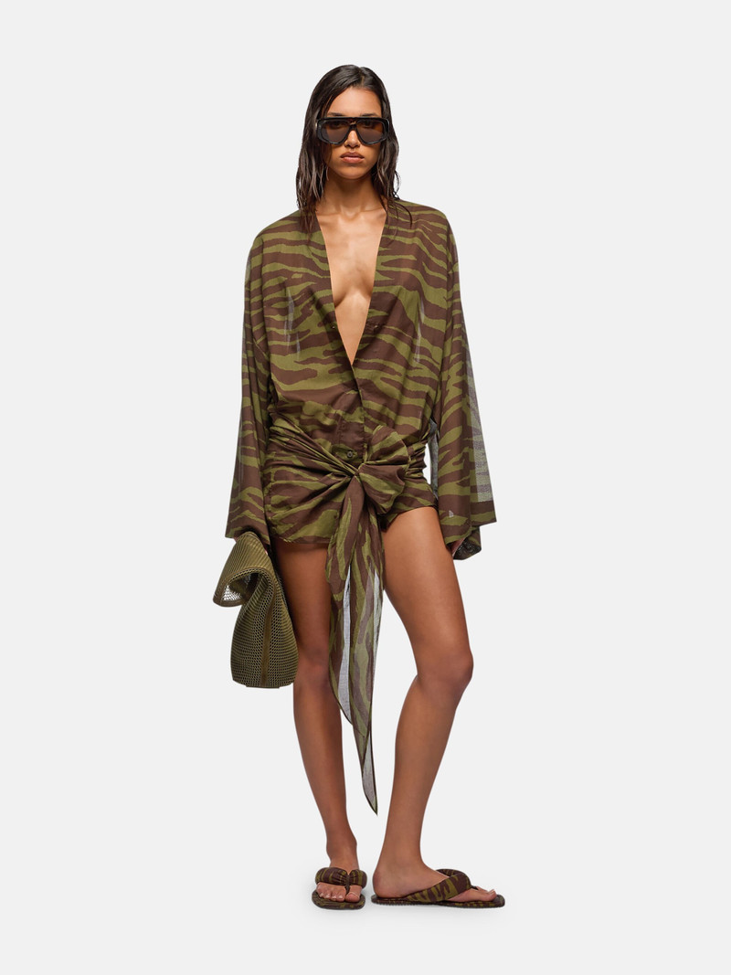 THE ATTICO DARK GREEN AND DARK BROWN MINI DRESS outlook