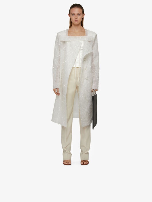 EVENING COAT IN FRINGED ORGANZA - 1