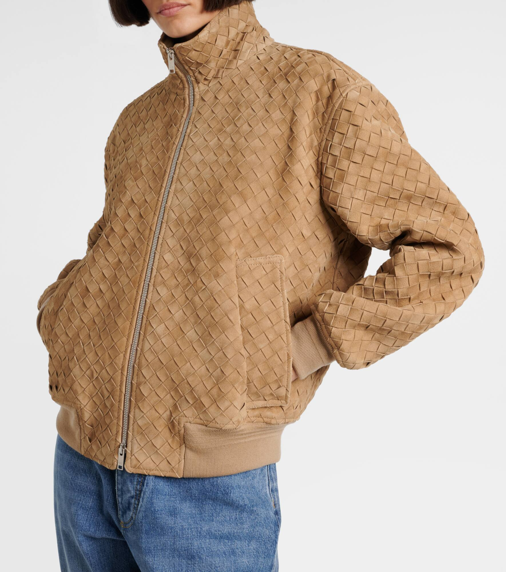 Intrecciato suede jacket - 7
