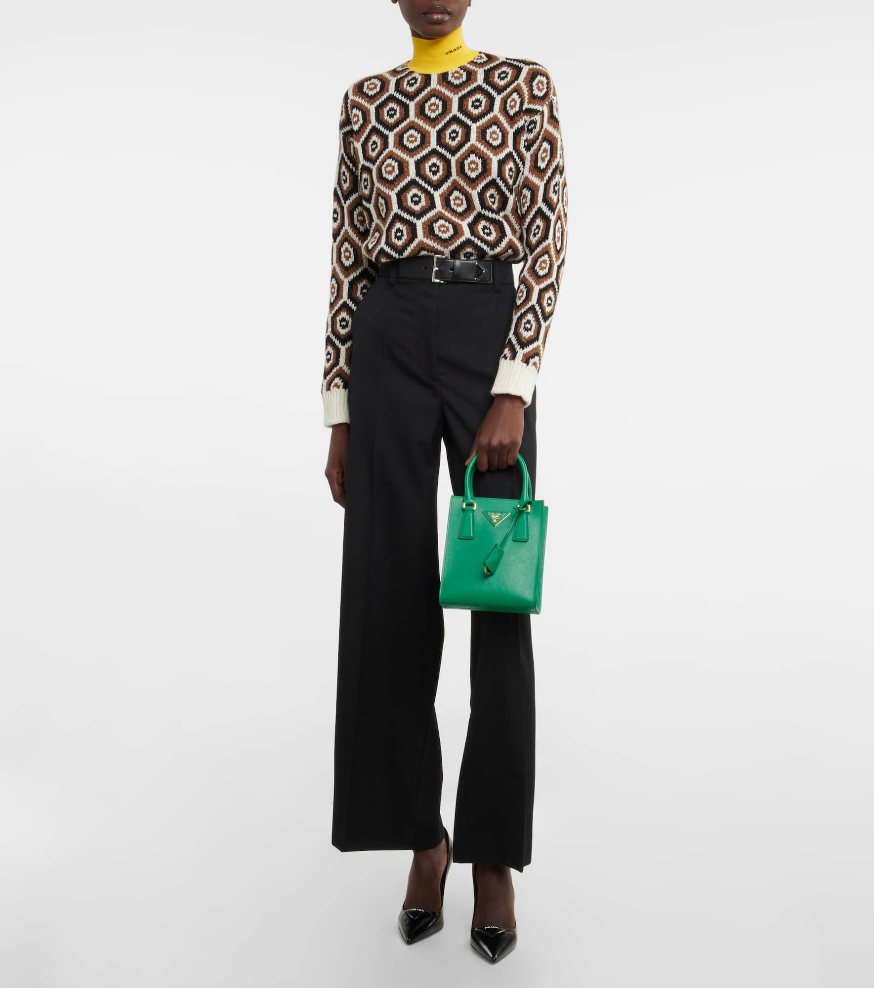 Intarsia wool-blend turtleneck sweater - 2