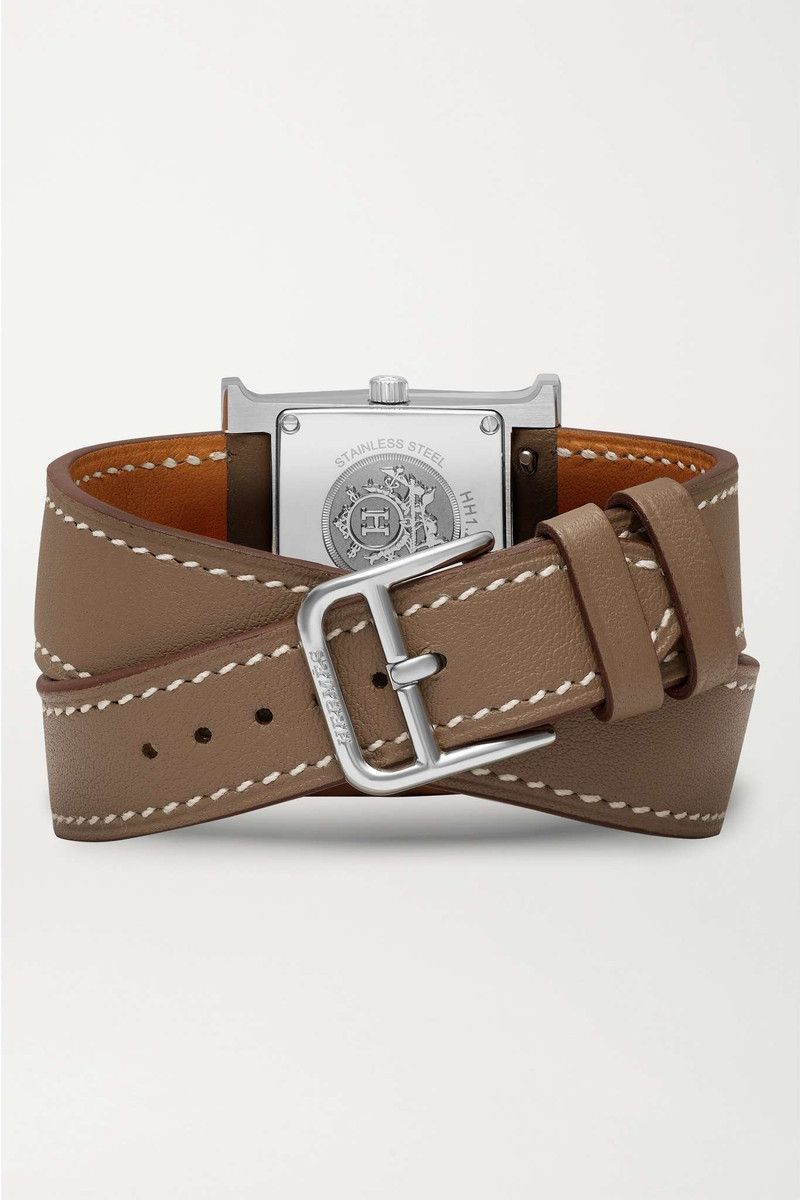 Heure H 25mm small stainless steel and leather watch 6