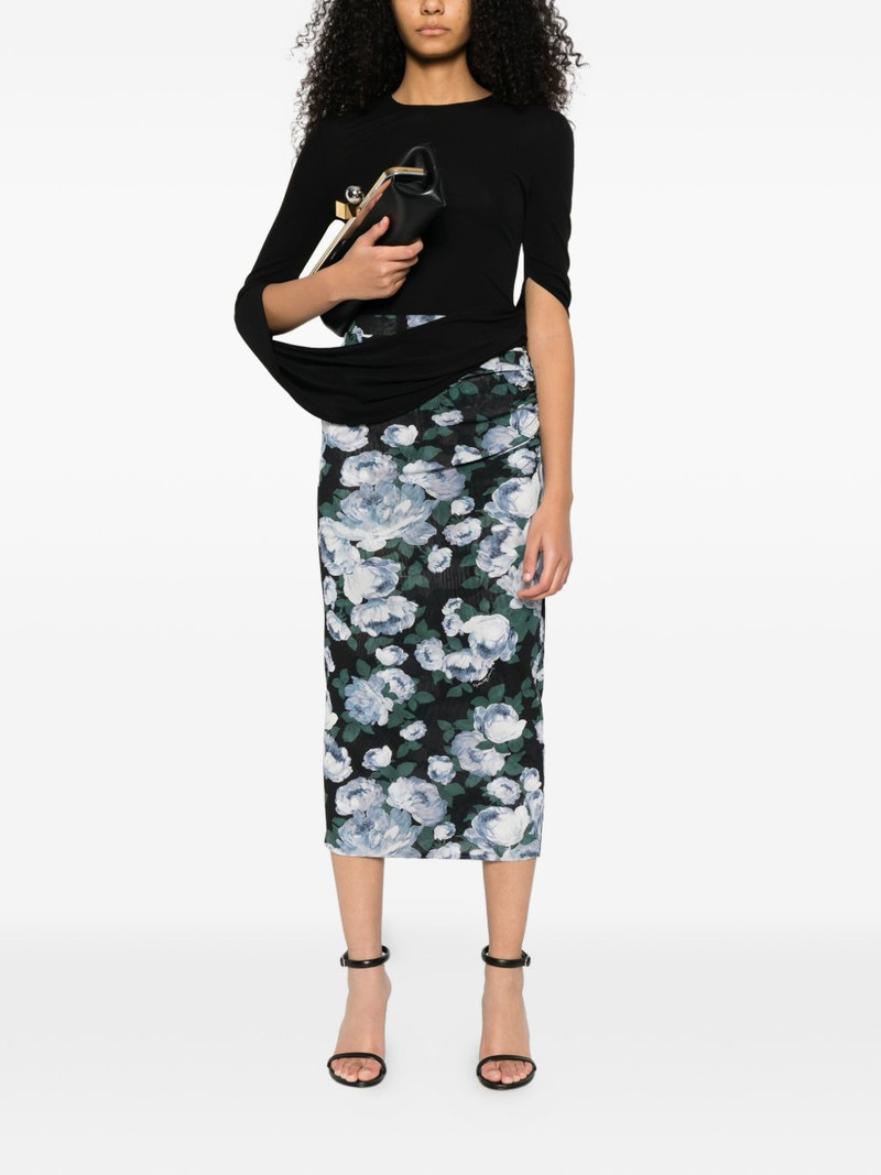 Stella McCartney floral midi straight skirt outlook