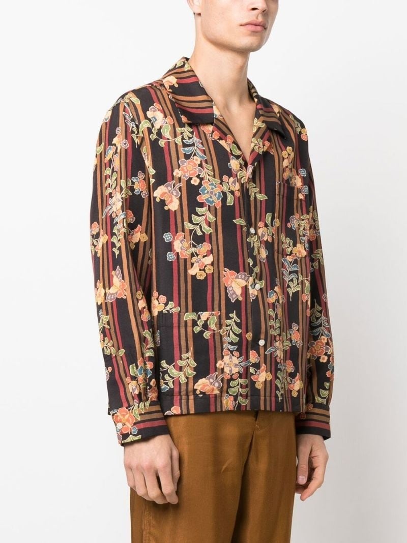striped floral-print shirt - 3