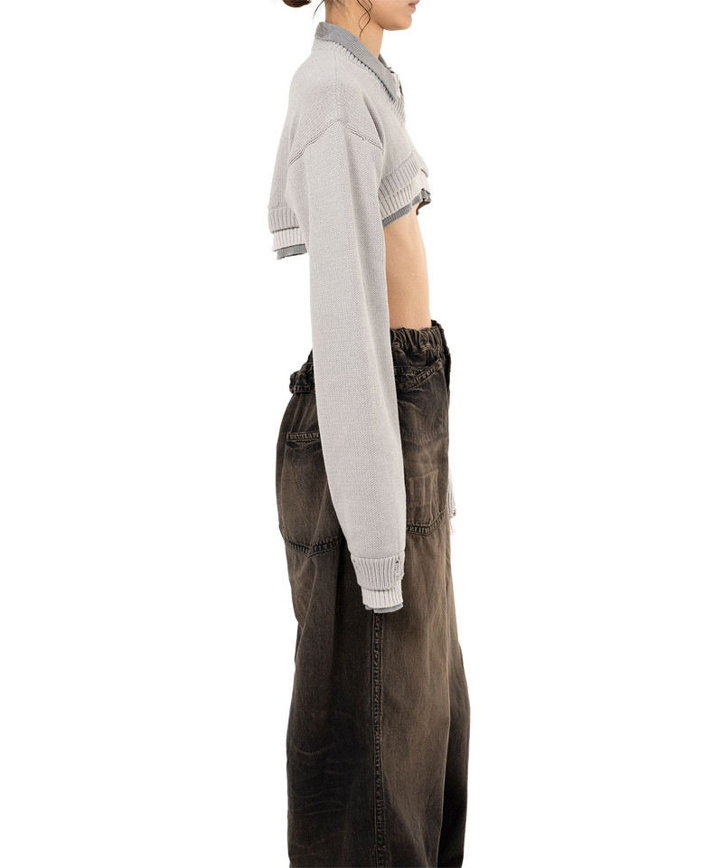 Triple Layered Cropped Knit Sweater 12