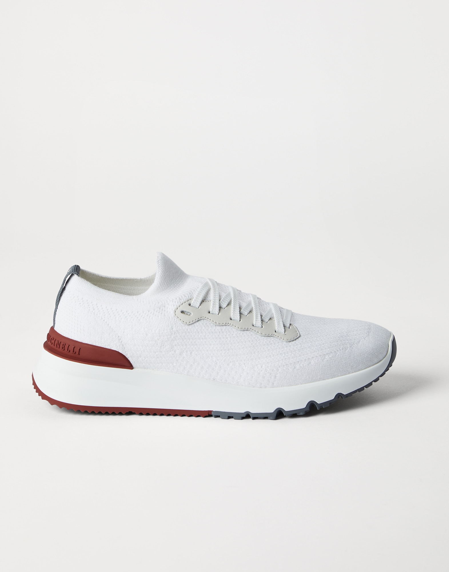 Cotton knit and semi-polished calfskin runners - 5