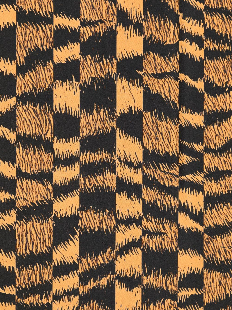 tiger-stripe lace-panelled scarf 3