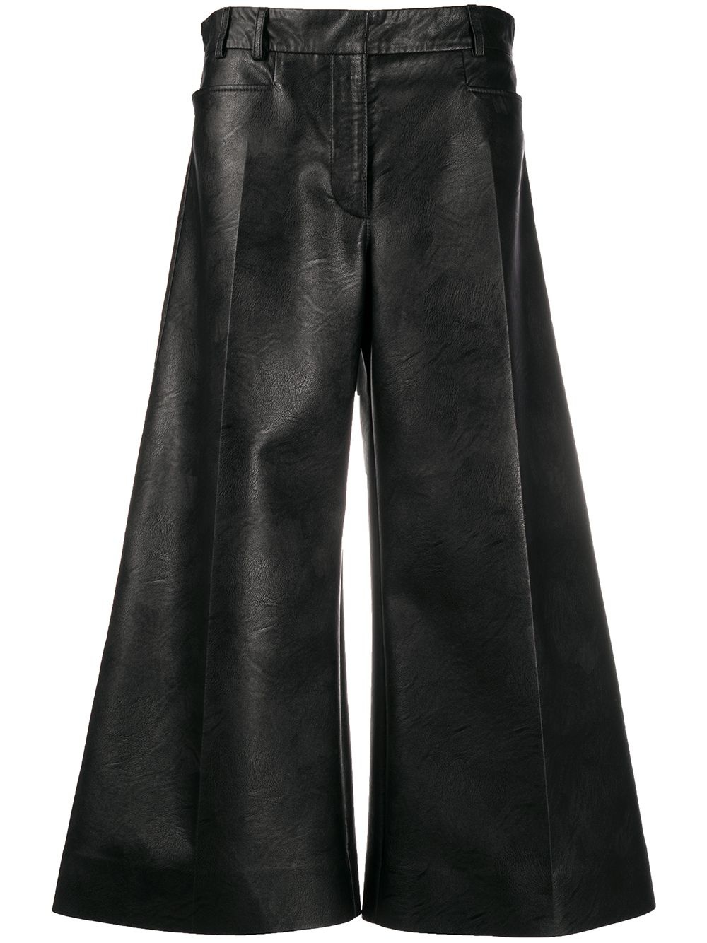 faux-leather wide-leg trousers - 1