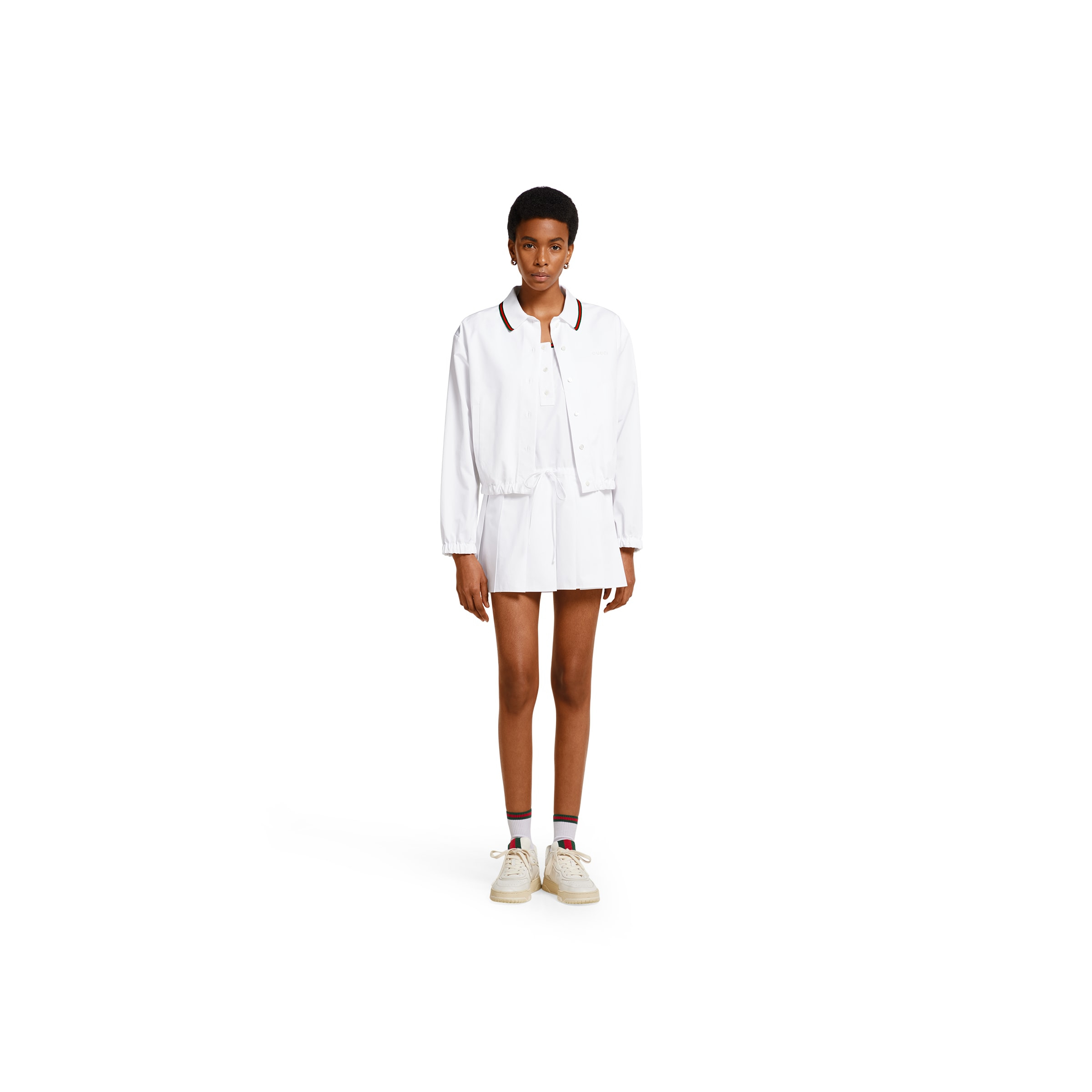 Cotton poplin dress with Web - 2