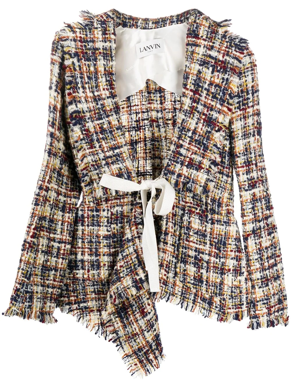 asymmetric tweed jacket - 1