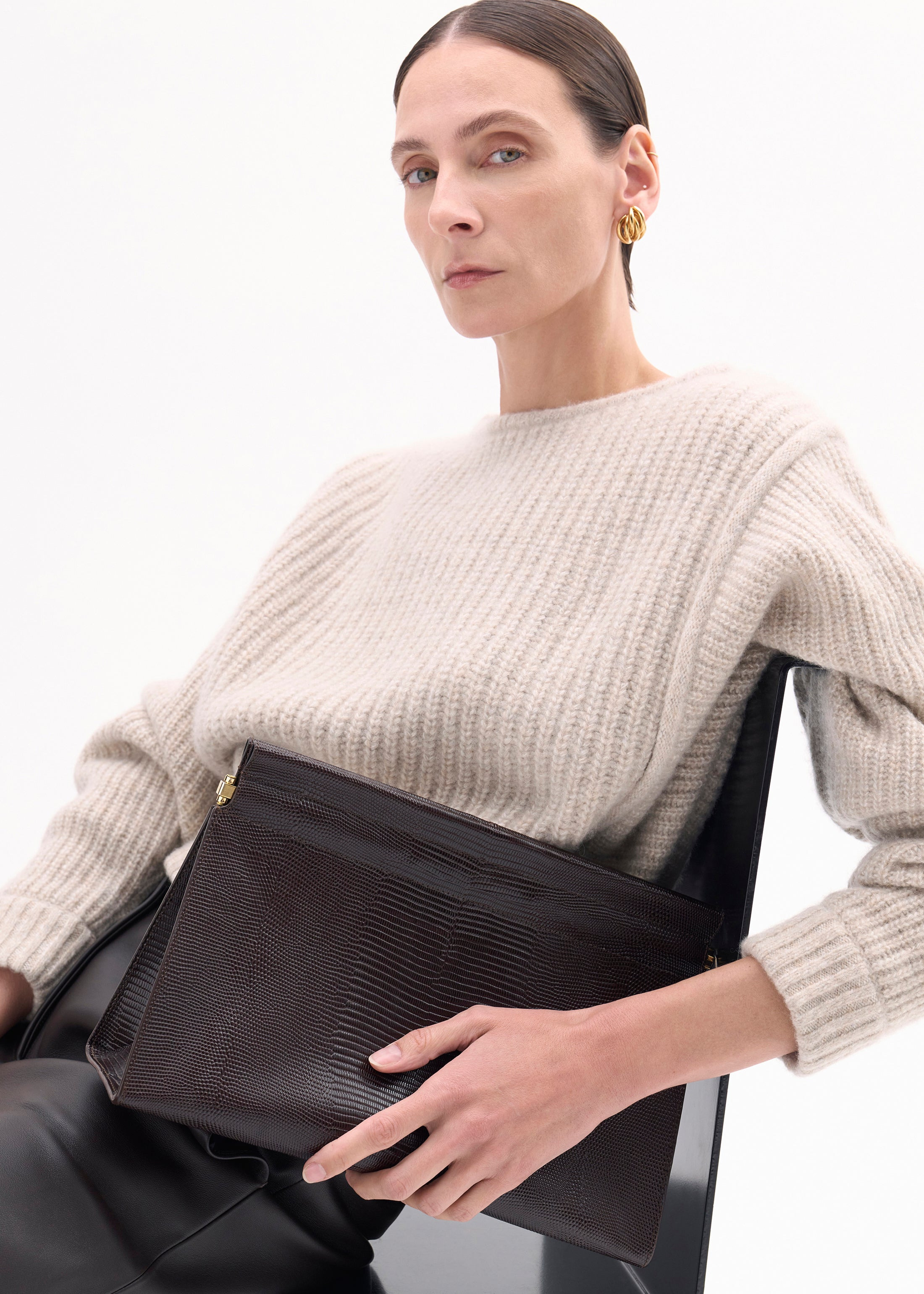 Large Leather Clutch - 4