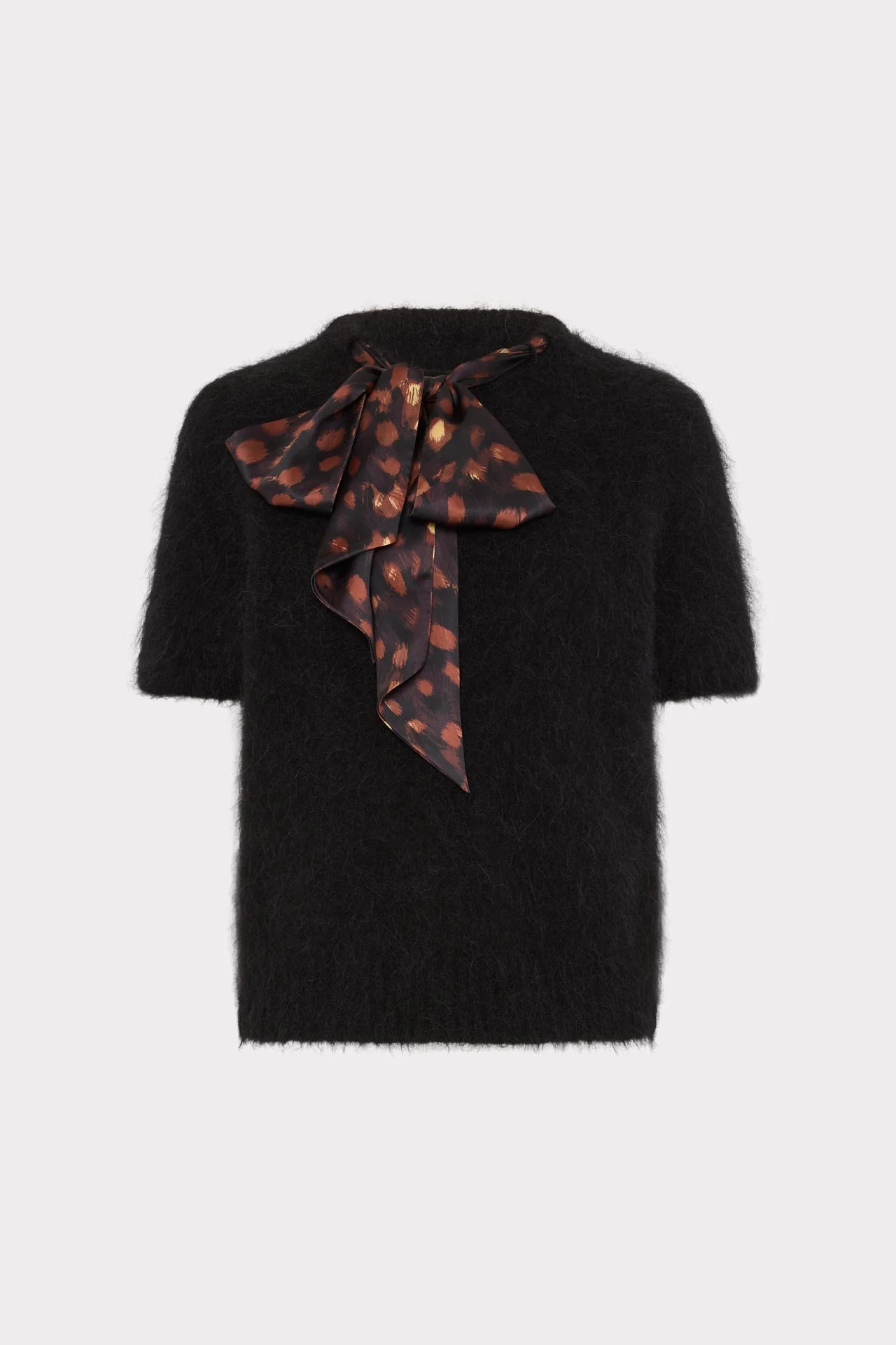 Combination Bow Fuzzy Sweater - 1