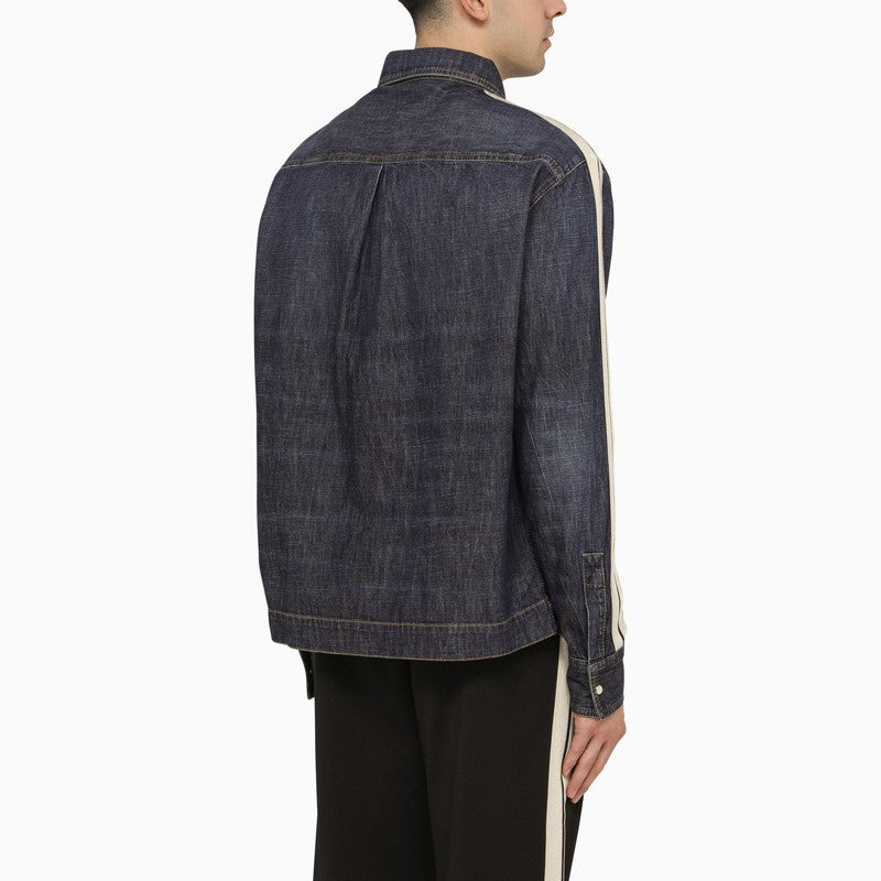 Palm Angels Blue Denim Monogram Shirt-Jacket Men - 2