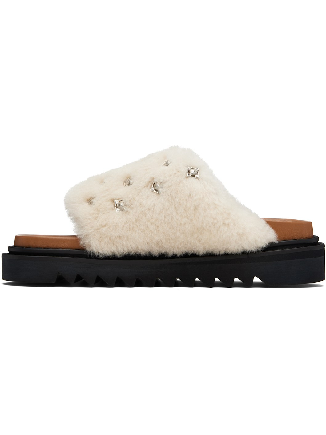 Off-White Shearling Sandals - 3