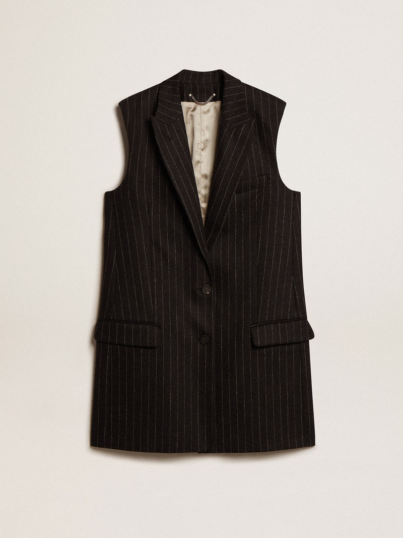 Women’s vest in gray melange wool 1