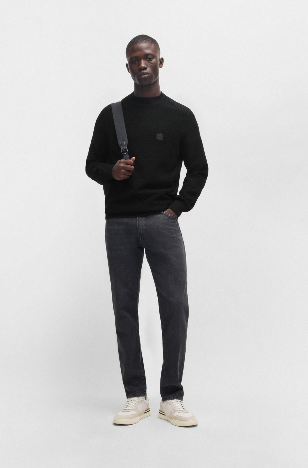 REGULAR-FIT SWEATER IN COTTON AND CASHMERE - 4