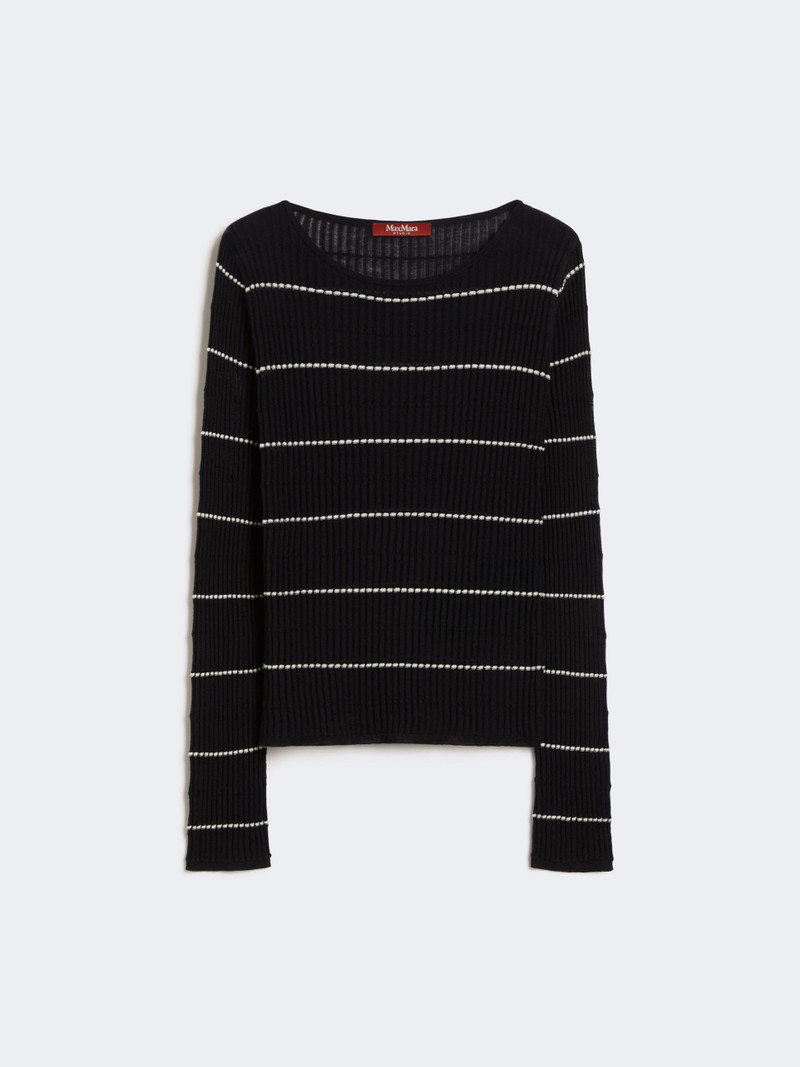 PEDONE Slim-fit wool and silk sweater - NAVY 1