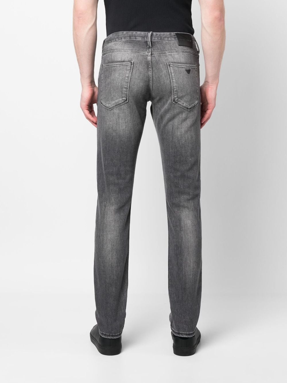 slim-cut faded jeans - 4