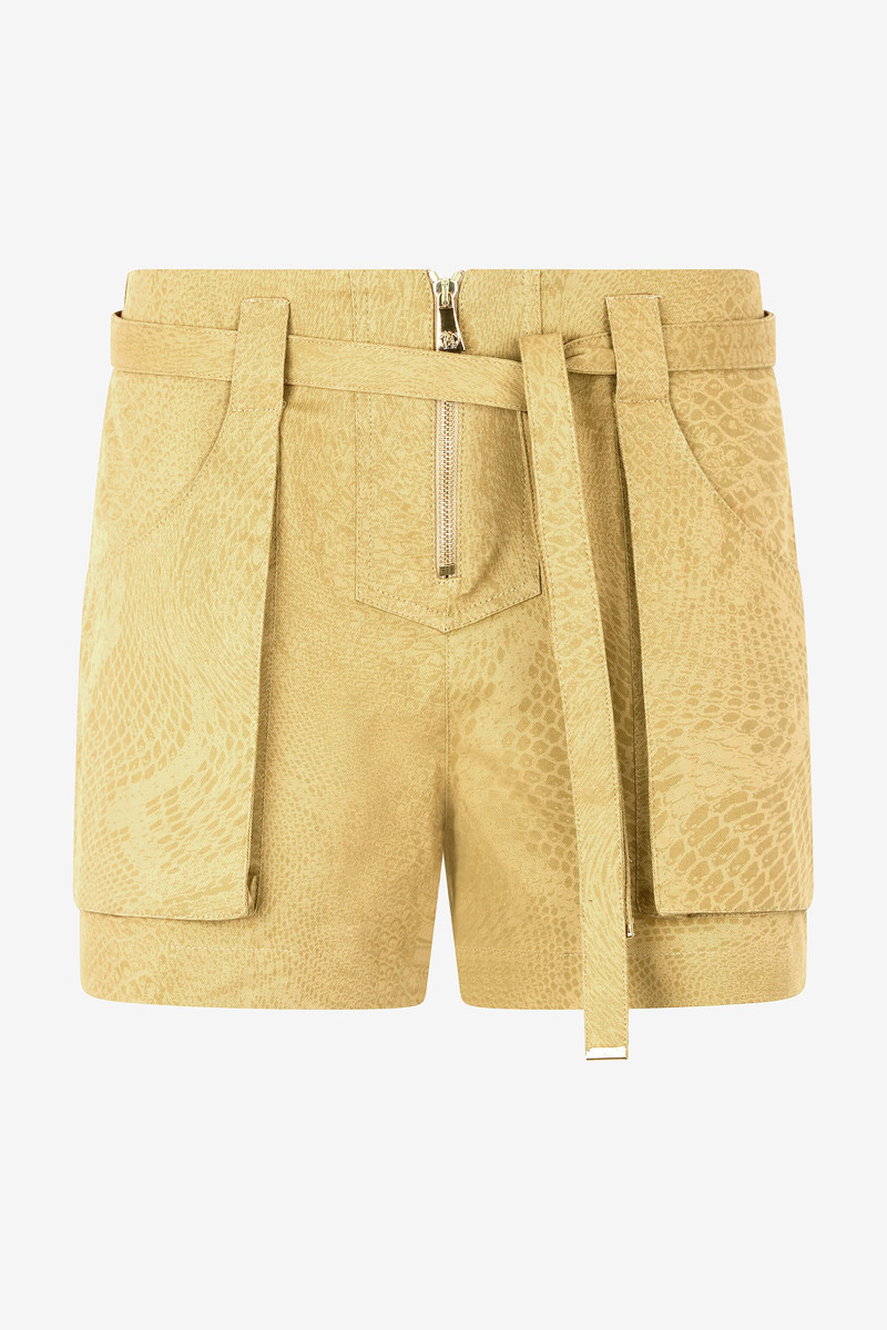 Belted Shorts With Python Print 1